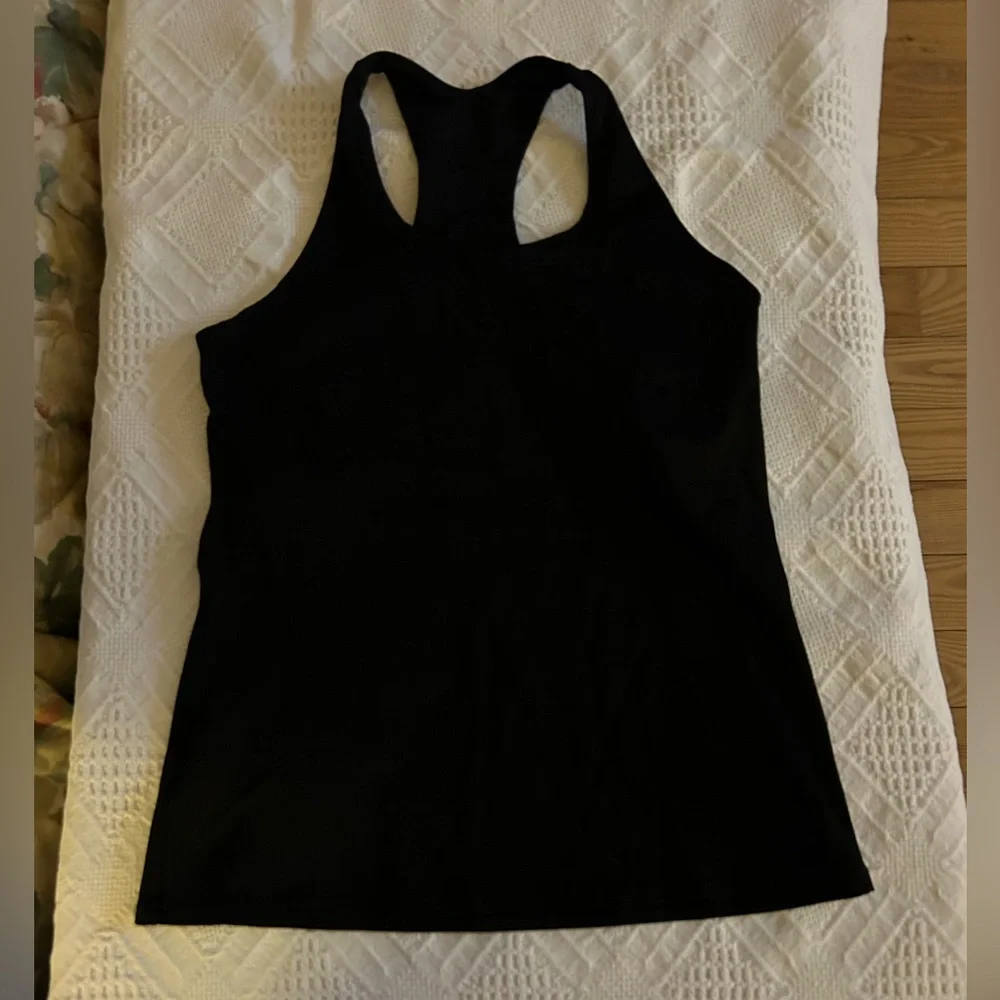 K-Deer Racer Back Tank Top with Built-in-Bra Black Size L Large - Picture 1 of 6